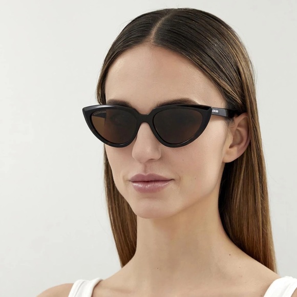 NEW BALENCIAGA BB0182S 001 BLACK CAT EYE FRAME SUNGLASSES BALENCIAGA - Picture 7 of 13